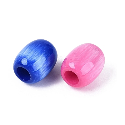 Opaque Acrylic Imitation Cat Eye European Beads OACR-N161-02-1
