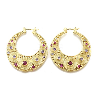 Brass Hoop Earrings EJEW-Z086-07G-1