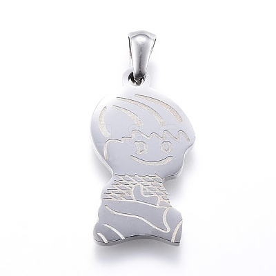 Tarnish Resistant 304 Stainless Steel Pendants STAS-K162-024P-1