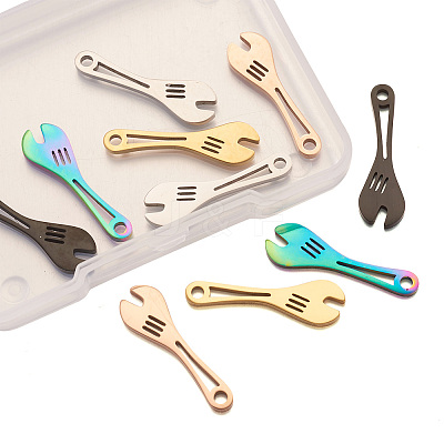 10Pcs 5 Colors 304 Stainless Steel Pendants FIND-BY0001-05-1