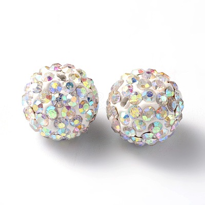 Polymer Clay Rhinestone Beads RB-C1438-12mm-A28-1