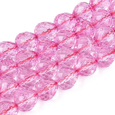 Crackle Transparent Glass Beads Strands GLAA-N068-04A-08-1