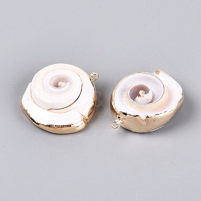 Electroplated Natural Shell Pendants BSHE-Q020-04-1