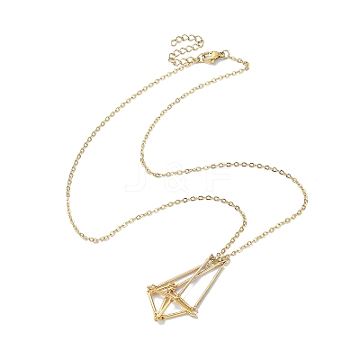 2Pcs 2 Style Brass Macrame Pouch Empty Stone Holder for Pendant Necklaces Making NJEW-JN04566-1