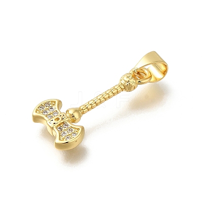 Rack Plating Brass Micro Pave Cubic Zirconia Pendants KK-Z086-66G-06-1