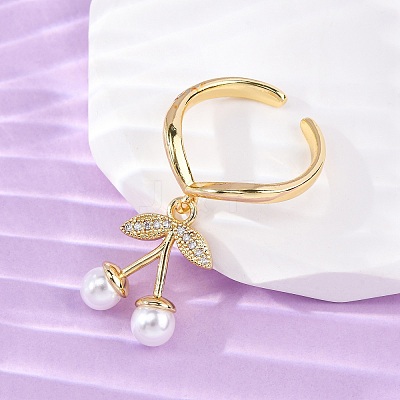 Brass Micro Pave Cubic Zirconia Open Cuff Rings for Women RJEW-U057-18G-02-1