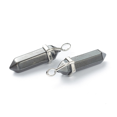 Synthetic Non-magnetic Hematite Pointed Pendants X-G-M378-01P-A16-1