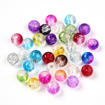 Baking Paint Transparent Crackle Glass Beads DGLA-Q018-4mm-M01-1