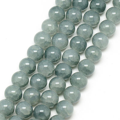 Baking Paint Crackle Glass Beads Strands X-DGLA-Q023-8mm-YS34-1