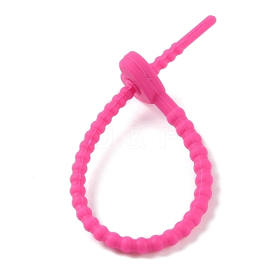 Heart Shape Silicone Cable Zip Ties AJEW-C034-02I-1