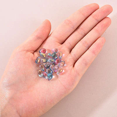 Transparent Spray Painted Glass Charms GLAA-YW0001-12-1