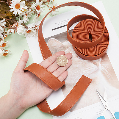 4M Flat Imitation Leather Cord LC-WH0011-03B-02-1