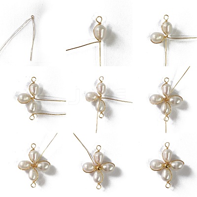 Flower Natural Cultured Freshwater Pearl Pendant Necklaces NJEW-TA00223-1