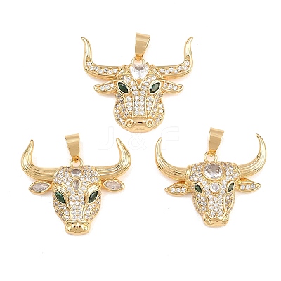 Brass Pave Clear Cubic Zirconia Pendants KK-L275-40G-1
