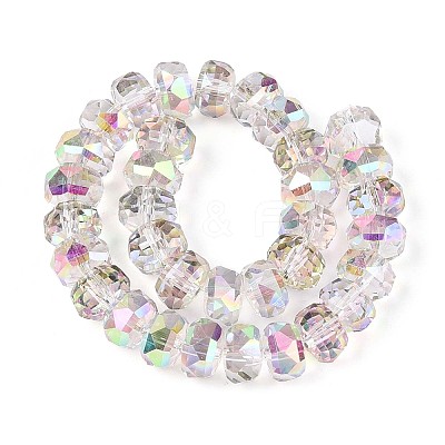 Electroplate Transparent Glass Beads Strands X-EGLA-N022-04A-D18-1