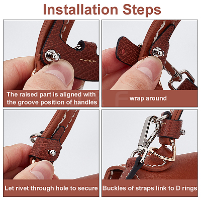 Leather Bag Handles & Undamaged Bag Triangle Buckle Connector FIND-WH0191-13A-1