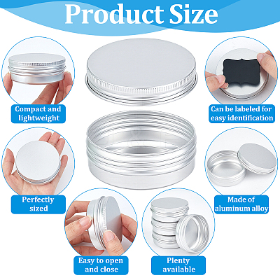 120Pcs 3 Styles Round Aluminium Tin Cans CON-WA0001-14-1