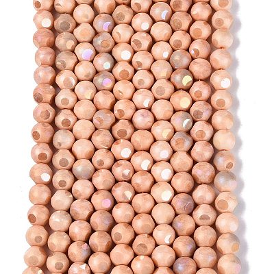 Ombre Effect Dyed Electroplate Opaque Glass Beads Strands LS-EGLA-Q130-01A-18-1