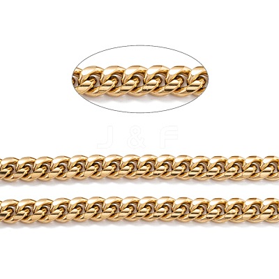 304 Stainless Steel Cuban Link Chain STAS-B019-02C-G-1
