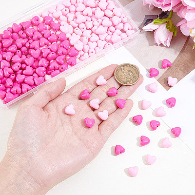 240Pcs 2 Colors Opaque Acrylic Beads MACR-PA0001-52-1