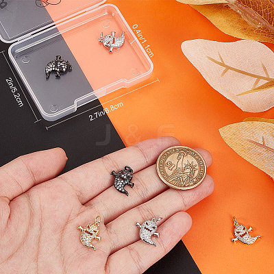 6Pcs 3 Colors Brass Micro Pave CLear Cubic Zirconia Pendants ZIRC-BBC0002-95-1