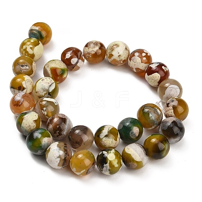 Natural Fire Crackle Agate(Dyed & Heated) Beads Strands G-K425-A02-14mm-1