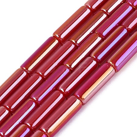 Electroplate Imitation Jade Glass Beads Strands EGLA-Q132-02A-A03-1