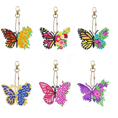 DIY Diamond Painting Keychain Kits DIAM-PW0010-68-27-1