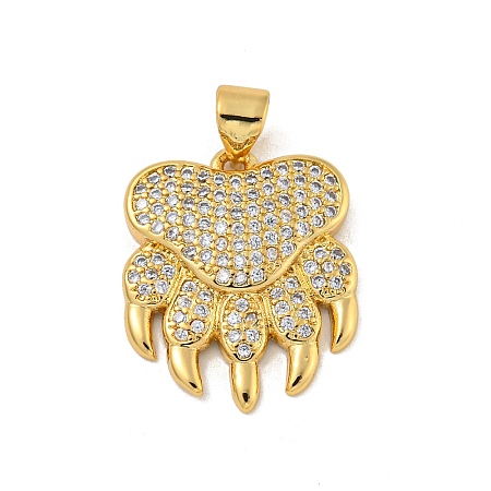 Brass Micro Pave Cubic Zirconia Pendant KK-N254-126G-1