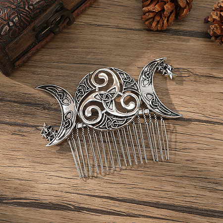 Moon Alloy Hair Combs PW-WGA274A-01-1