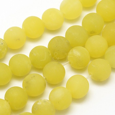 Natural Lemon Jade Round Beads Strands G-D677-6mm-1