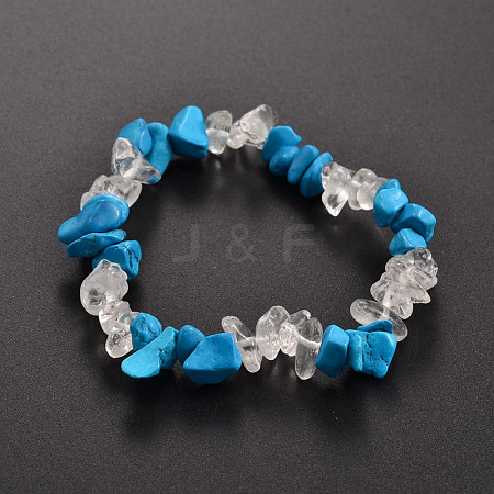 Chips Gemstone Beaded Stretch Bracelets BJEW-JB01825-04-1