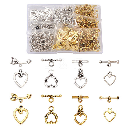 Tibetan Style Alloy Toggle Clasps PALLOY-TA0001-89-RS-1