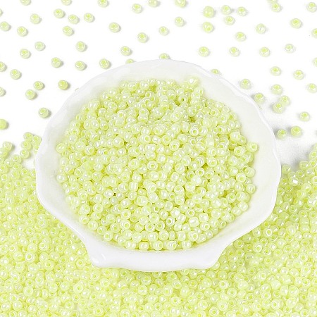 DIY Craft Beads 6/0 Ceylon Round Glass Seed Beads X-SEED-A011-4mm-152-1