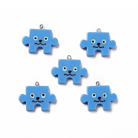 Opaque Resin Pendants RESI-E024-04P-01-1