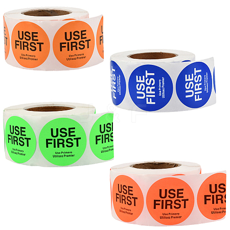 4 Rolls 4 Colors Paper Adhesive Label Stickers STIC-SP0001-12-1