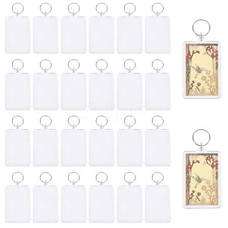 24 Bags Acrylic & Iron Photo Frame Keychains AJEW-GL0003-43-1