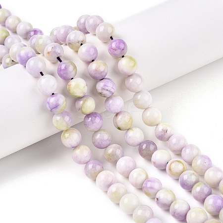 Dyed Natural White Jade Beads Strands G-T138-8mm-210-39-1