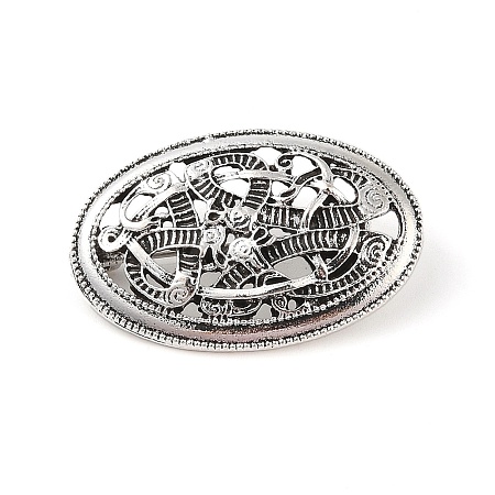 Tibetan Style Alloy Brooches JEWB-O016-03D-AS-1