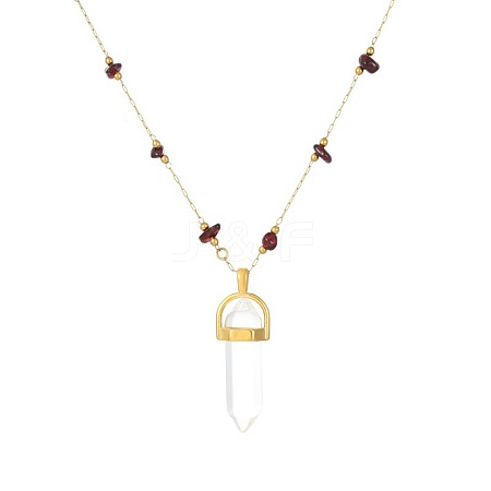 Natural Stone Pendant Necklaces GB8427-3-1