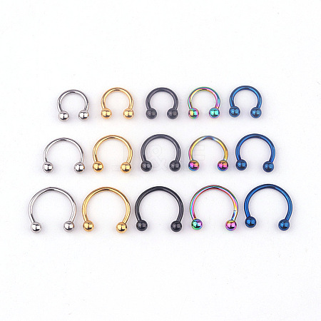 316L Surgical Stainless Steel Hoop Nose Rings for Women Men WGA64B5-10-1