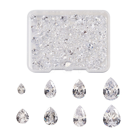 Yilisi 315Pcs 8 Style Teardrop-Shaped Cubic Zirconia Cabochons ZIRC-YS0001-02-1