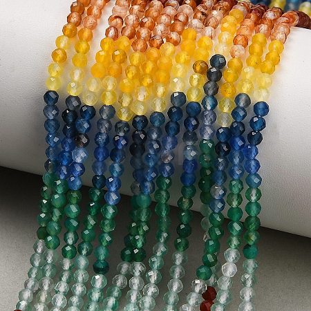Gradient Color Natural Agate Beads Strands GG-CBA4399-A04-01B-1