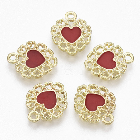 Golden Plated Alloy Enamel Pendants X-PALLOY-N154-04B-1