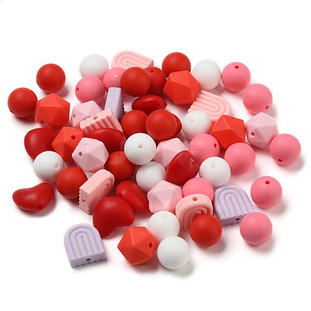 Olycraft 8 Style Food Grade Eco-Friendly Silicone Beads SIL-OC0001-01-1