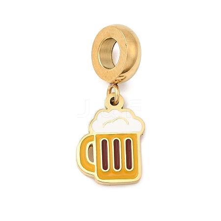 304 Stainless Steel Enamel European Dangle Charms STAS-D153-05D-G-1