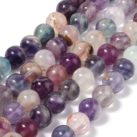 Natural Purple Fluorite Beads Strands G-G184-A01-01-1
