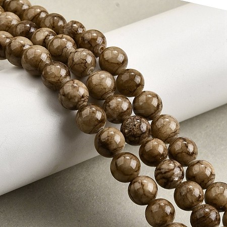 Natural Striped Stone Beads Strands G-D315-A01-03-8mm-1
