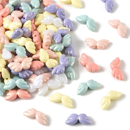 100Pcs UV Plating Opaque Acrylic Beads OACR-YW0004-23-1
