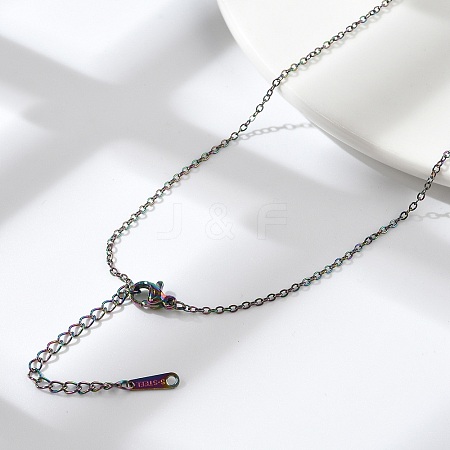 Ion Plating(IP) 304 Stainless Steel Cable Chain Necklace for Men Women STAS-G299-04M-1